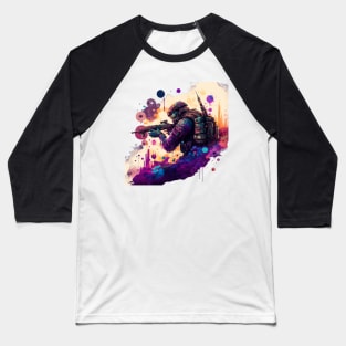 Soldier watercolor print Baseball T-Shirt